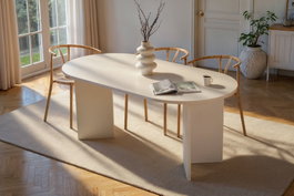 Hanah Home Sablin Mesa de Comedor Blanco Madera